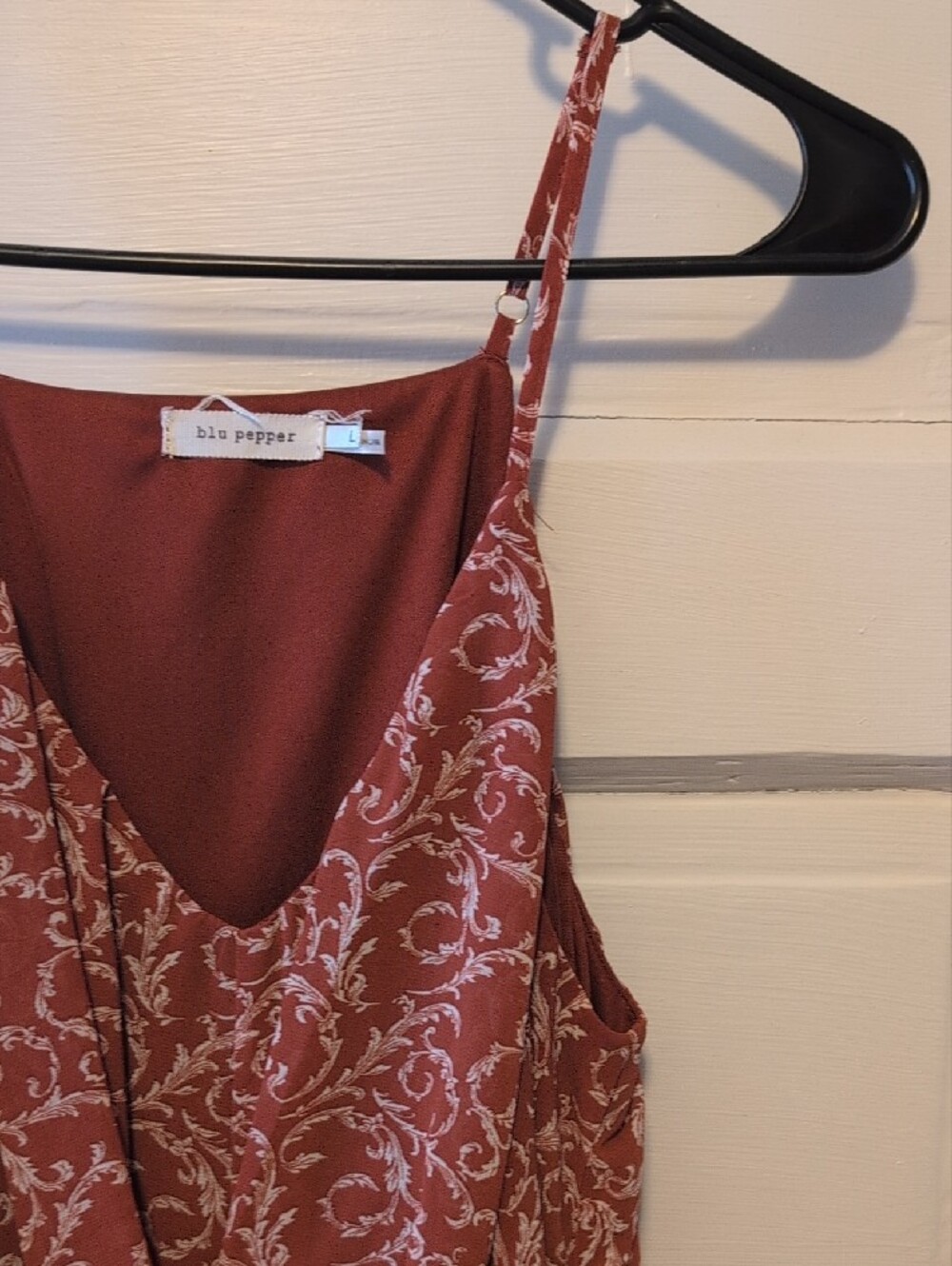 Blu Pepper Rust and Cream Floral Maxi Dress - Picture 3 of 5